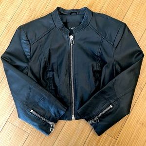 Bebe genuine leather crop jacket